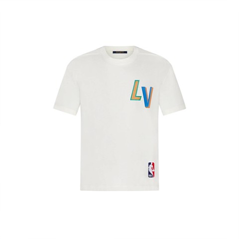 루이비통 x NBA 프론트 앤 백 레터스 프린트 티셔츠（매장가 150만원）