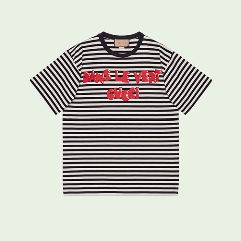 구찌 스트라이프 코튼 저지 티셔츠（매장가 130만원) (2color)