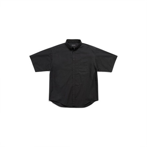 발렌시아가 블랙 포플린 라지 핏 숏 슬리브 셔츠 (매장가 130만원)