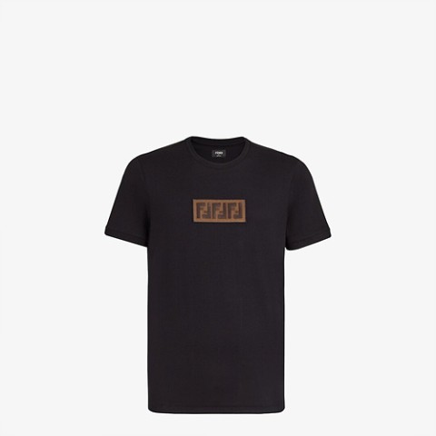 펜디 레귤러 핏 블랙 코튼 티셔츠 (매장가 90만원)