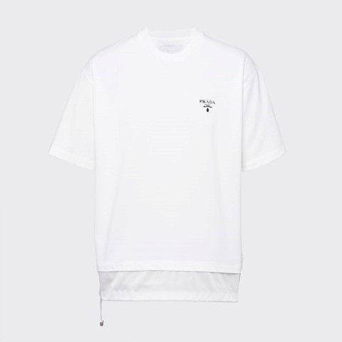 프라다 로고 나일론 디테일 반팔 티셔츠 (매장가 160만원) (2color)