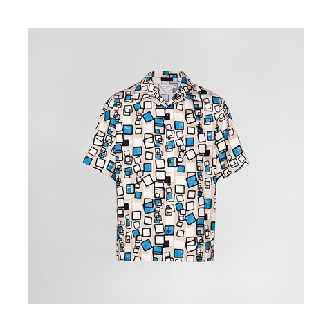 프라다 실크 트윌 쇼트 슬리브 셔츠 (매장가 200만원)
