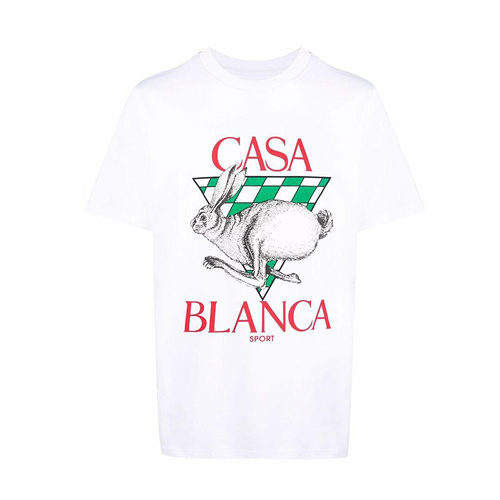 카사블랑카 래빗 프린트 로고 오가닉 티셔츠 (매장가 50만원) (2color)