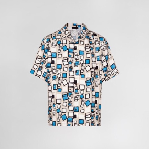 프라다 실크 트윌 쇼트 슬리브 셔츠 (매장가 200만원)